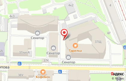 Бизнес-центр Сенатор на улице Профессора Попова, 37 лит щ на карте