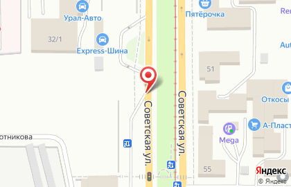Шиномонтаж, мастерская на Советской улице на карте