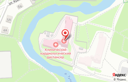 Городская больница № 13 г. Тулы в Пролетарском районе на карте