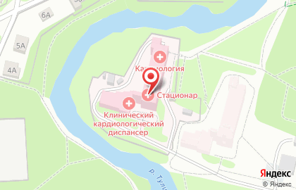 Городская больница № 13 г. Тулы в Пролетарском районе на карте