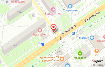 Киоск по продаже хлебобулочных изделий на улице Южное 21В на карте