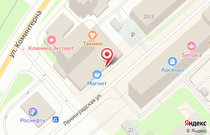 Супермаркет Магнит на улице Коминтерна на карте
