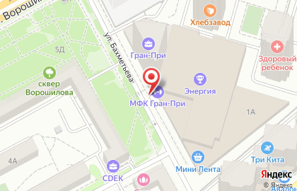 Школа танцев Олимпия на улице Ворошилова, 1а на карте