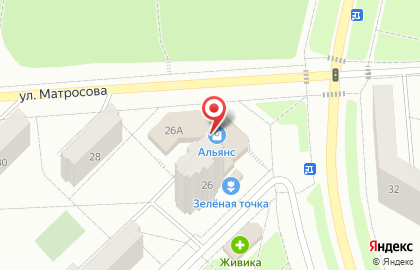 Супермаркет Монетка на улице Матросова на карте