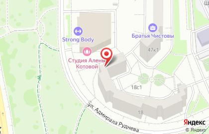 Район Южное Бутово Совет пенсионеров, ветеранов войны, труда, Вооруженных Сил и правоохранительных органов на улице Адмирала Руднева на карте