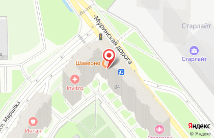Продовольственный магазин в Красногвардейском районе на карте