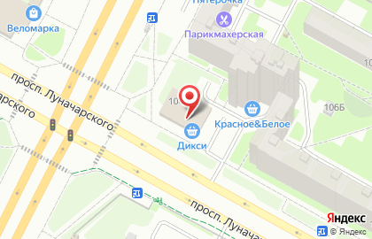 Супермаркет Дикси на проспекте Луначарского на карте