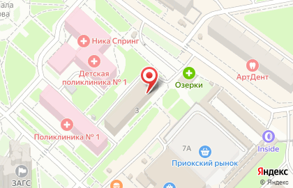 Телекоммуникационная компания Ростелеком в Приокском районе на карте