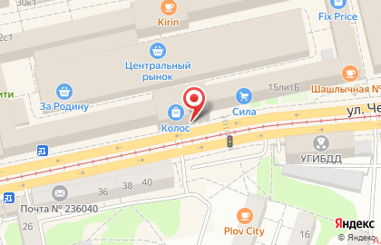 Центральный рынок в Калининграде на карте