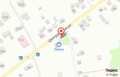 Продуктовый магазин Лейла на Центральной улице на карте