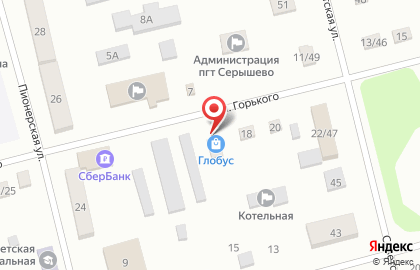 Магазин канцелярских товаров Глобус на улице Горького на карте