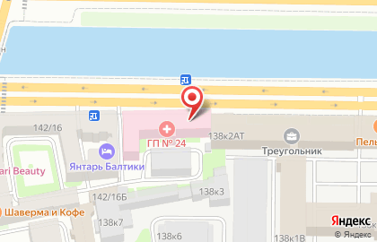 Апрель на набережной Обводного канала на карте