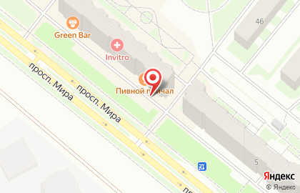 Магазин разливных напитков Пивной причал в Сосновоборске на карте
