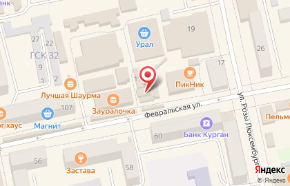 Магазин детских товаров Баловень на Февральской улице на карте