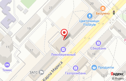 Банк Левобережный в Новосибирске на карте