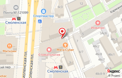 ОАО ОТП Банк на Смоленской площади на карте
