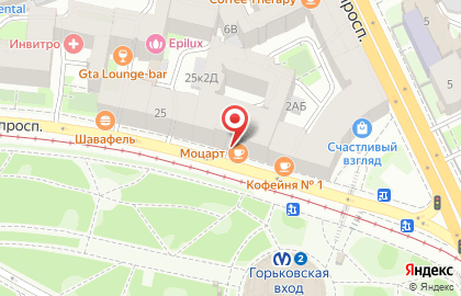 Аптека Невис на метро Горьковская на карте