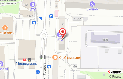 Сеть магазинов Комус на метро Медведково на карте