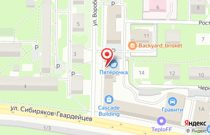Супермаркет Пятёрочка на улице Сибиряков-Гвардейцев на карте