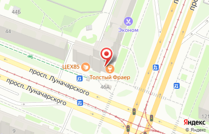 Пивной ресторан Толстый Фраер на проспекте Луначарского на карте