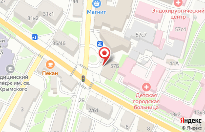 Продуктовый магазин на улице Луначарского на карте