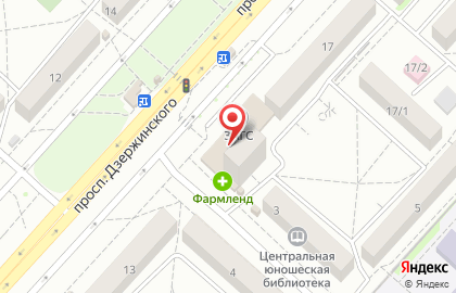 Аптека Фармакор на проспекте Дзержинского на карте