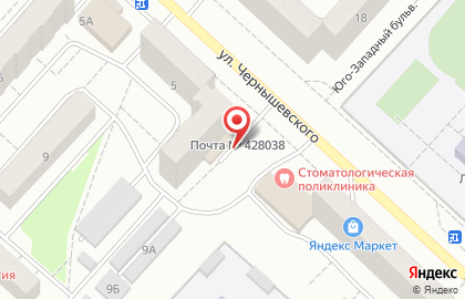 Автостоянка на ул. Чернышевского, 5б на карте