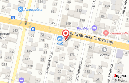 Шинный центр К & К на ​Красных Партизан на карте