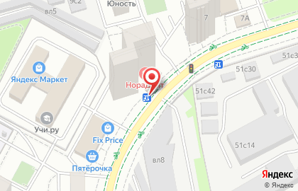 Киоск по продаже печатной продукции, район Отрадное на улице Мусоргского на карте