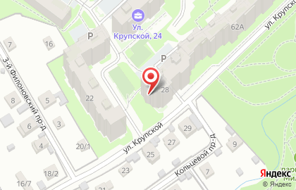 Продуктовый магазин на улице Крупской на карте