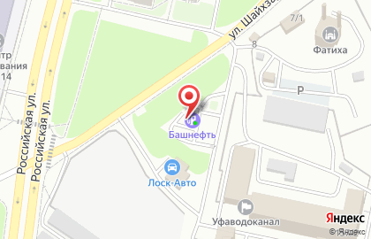 Заправочная станция Башнефть в Октябрьском районе на карте