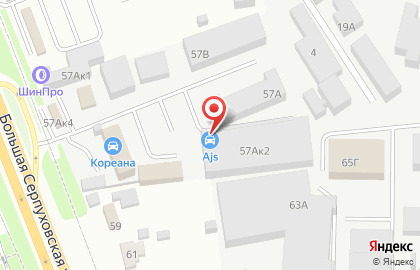 Магазин автозапчастей AJS на Большой Серпуховской улице на карте
