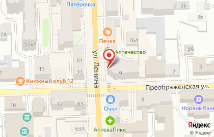 Пекарня Златушка на улице Ленина на карте