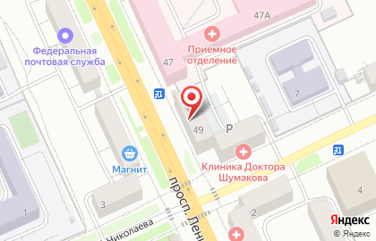 Супермаркет Смак на проспекте Ленина на карте