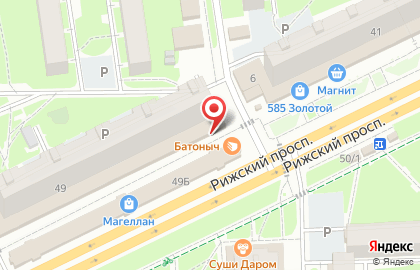Аптека Калина Фарм на Рижском проспекте на карте