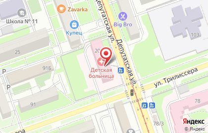 Больница Городская Ивано-Матренинская детская клиническая больница в Иркутске на карте