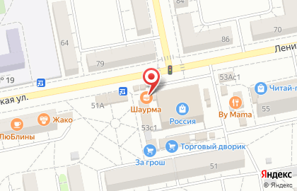 Киоск по продаже шаурмы Bon Appetit на улице Ленинградской на карте