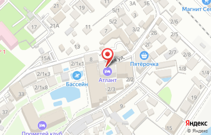 Гостиница Атлант в Лазаревском районе на карте