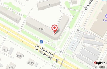 Комод на улице Ульянова на карте