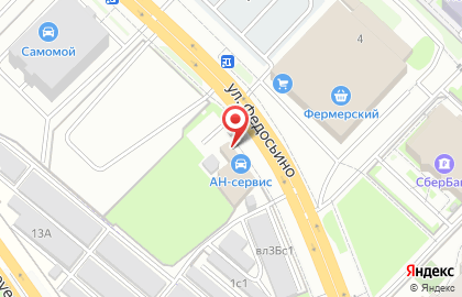 Шиномонтажная мастерская на улице Федосьино на карте