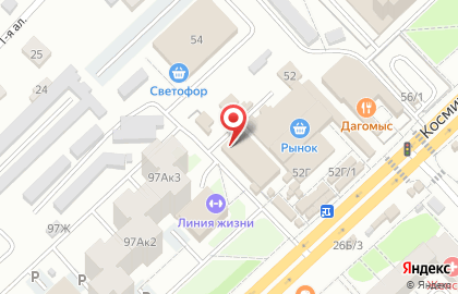 Магазин одежды и обуви По карману на Космическом проспекте на карте