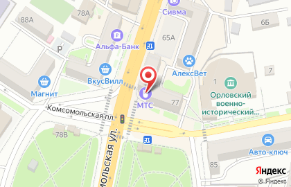 Оператор связи МТС в Заводском районе на карте