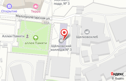 Московский областной профессиональный колледж инновационных технологий в Щёлково на карте