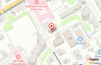 Агентство недвижимости Успех на Дружининской улице на карте