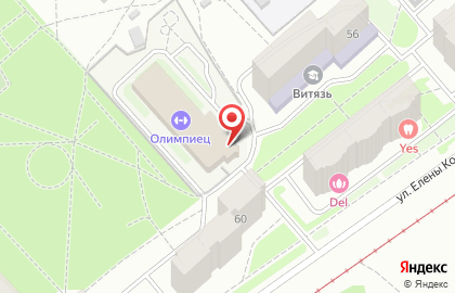 Физкультурно-оздоровительный комплекс Олимпиец на улице Елены Колесовой на карте