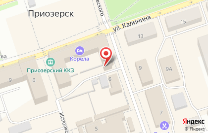 Ресторан Евразия на улице Калинина, 11 в Приозерске на карте