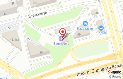 Заправочная станция Башнефть в Октябрьском районе на карте