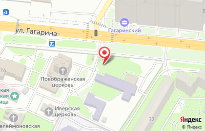 Киоск хлебобулочных изделий на улице Гагарина на карте