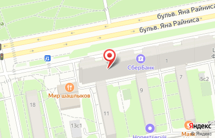Клиника Олимпия Мед на бульваре Яна Райниса на карте
