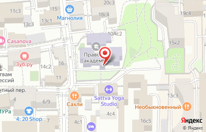 Всероссийский государственный университет юстиции в Большом Каретном переулке на карте